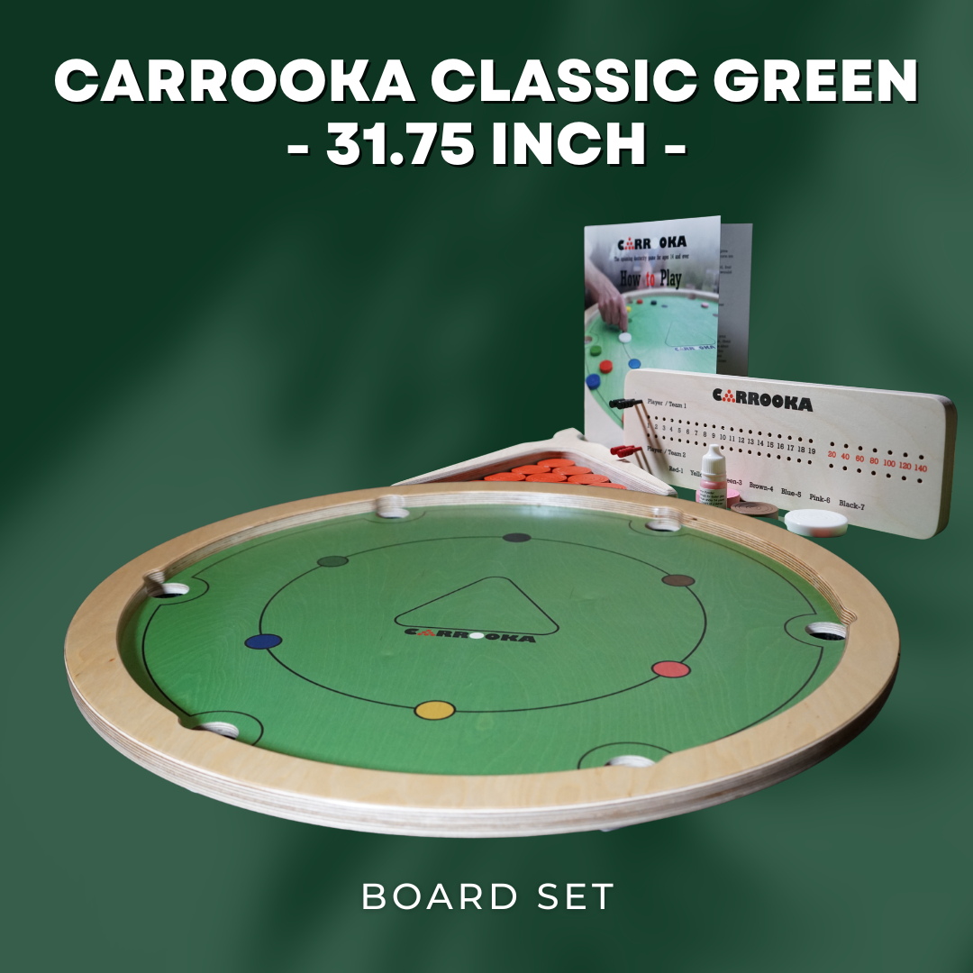 Carrooka Classic Green - 31.75 inch - Play Pool or Snooker All on One Board