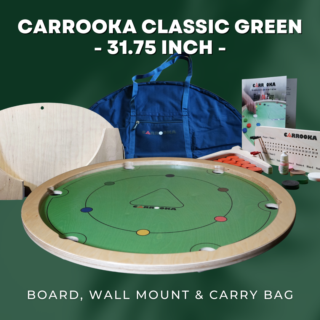 Carrooka Classic Green Board Set, Carry Bag & Wall Mount
