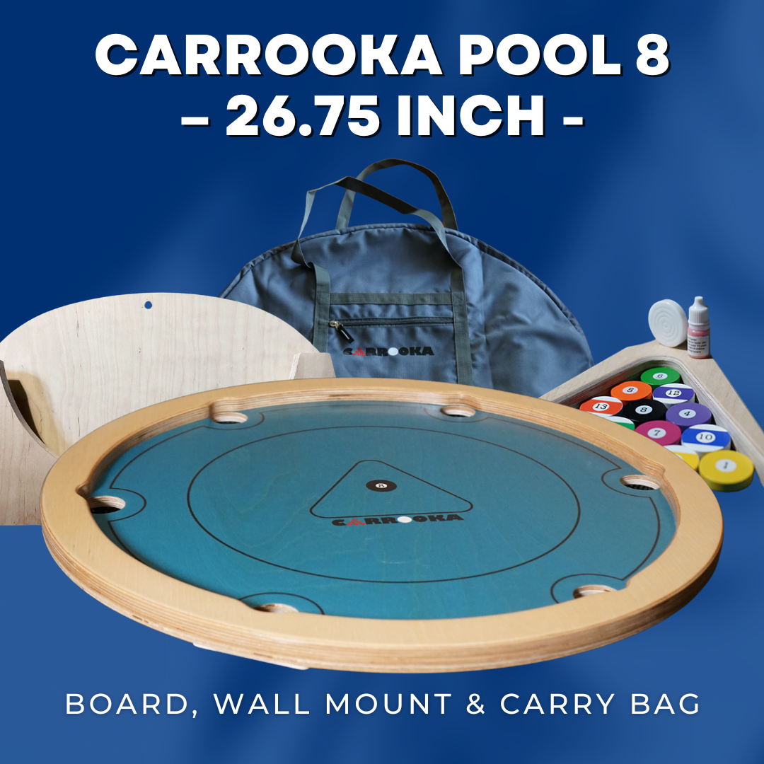 Carrooka Pool 8 Board Set, Carry Bag & Wall Mount